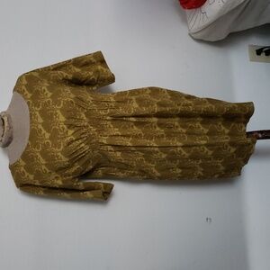 Orla Kiely For UNIQLO FLORAL Mustard Patterned Midi Dress L